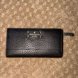 Kate Spade Bay Street Bifold  Black Pebbled Leather Wallet
